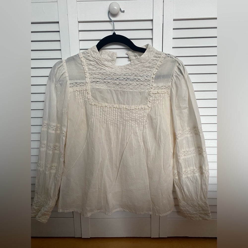 Allison NY Ivory Peasant Blouse